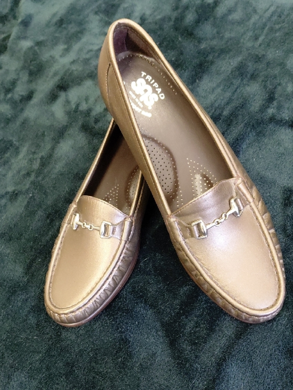 SAS Metallic Bronze Loafers with Horsebit Accent NWOT 10 NARROW - Picture 3 of 8
